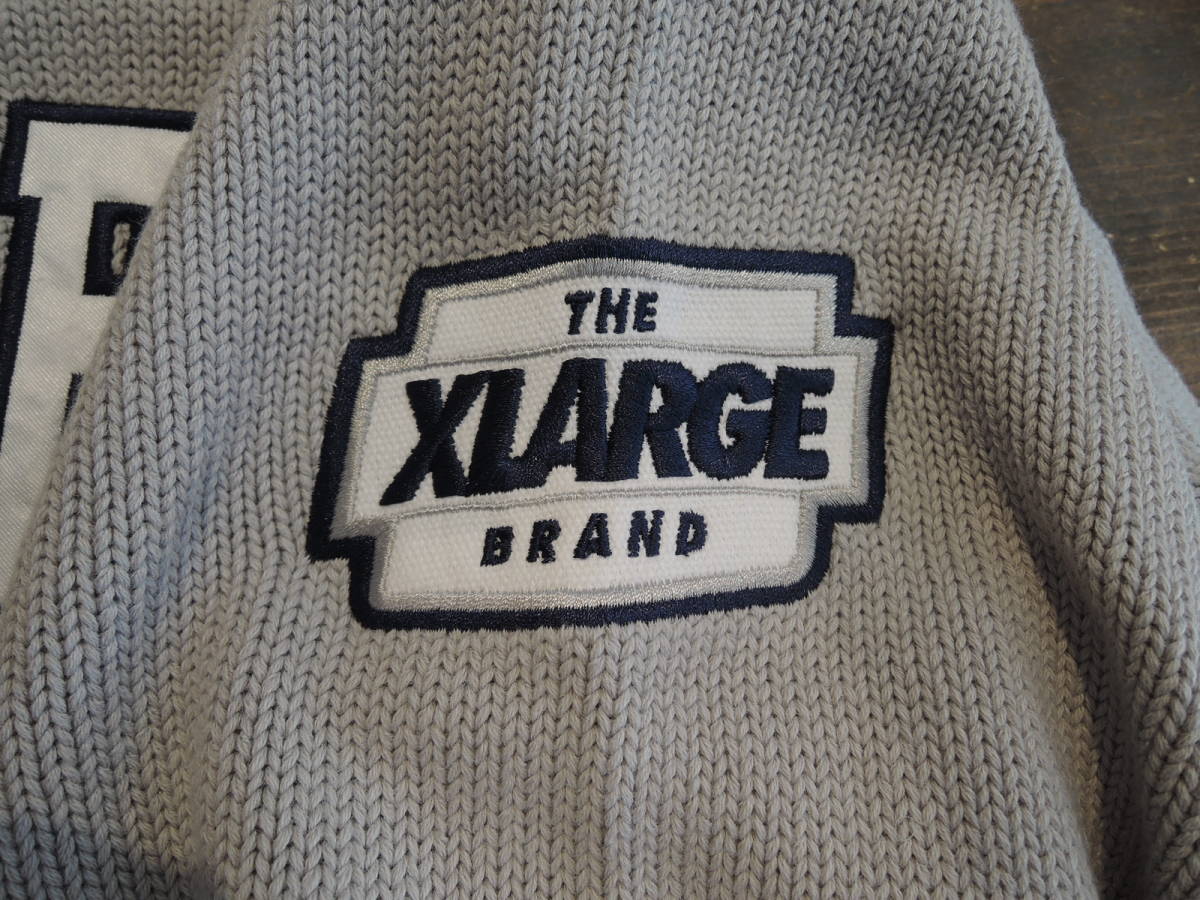 X-LARGE XLARGE エクストララージ ARCH LOGO HALF ZIP PULLOVER KNIT グレー XLサイズ 最新人気商品 値下げしました！_画像4