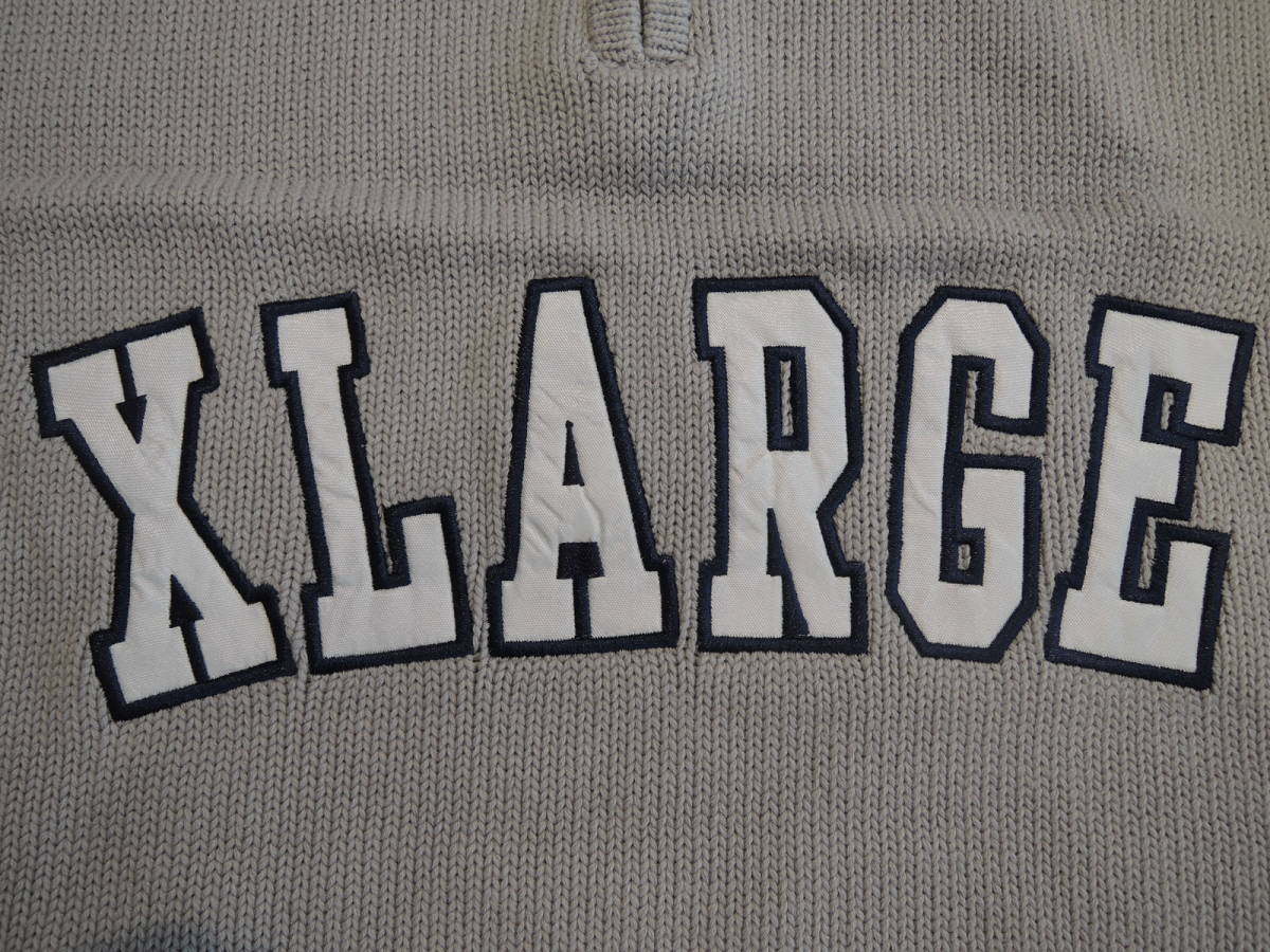 X-LARGE XLARGE エクストララージ ARCH LOGO HALF ZIP PULLOVER KNIT グレー XLサイズ 最新人気商品 値下げしました！_画像5