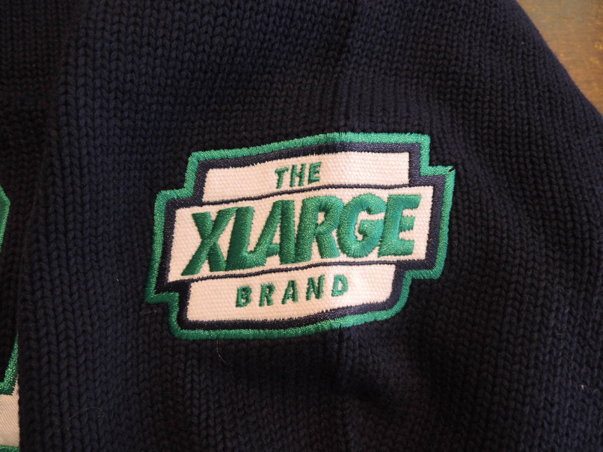 X-LARGE XLARGE エクストララージ ARCH LOGO HALF ZIP PULLOVER KNIT ネイビー Lサイズ 2023最新人気商品 _画像4