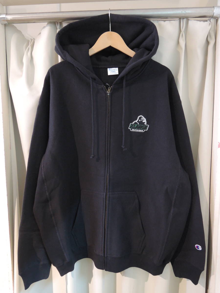 X-LARGE XLARGE エクストララージ XLARGE×Champion REVERSE WEAVE FULL-ZIP HOODED SWEAT チャンピオン 黒 XLサイズ 最新人気品 値下げ！