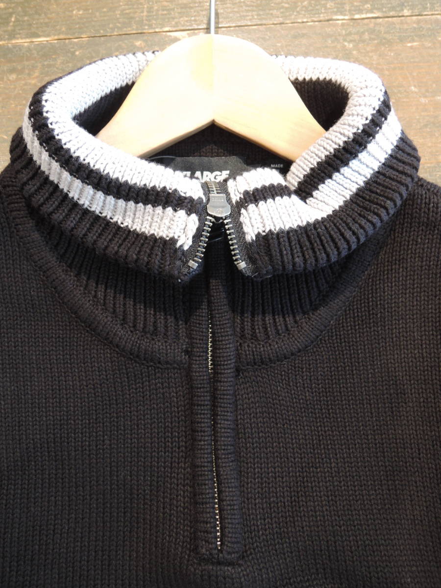 X-LARGE XLARGE エクストララージ ARCH LOGO HALF ZIP PULLOVER KNIT 黒 Lサイズ 最新人気商品 値下げしました！_画像3