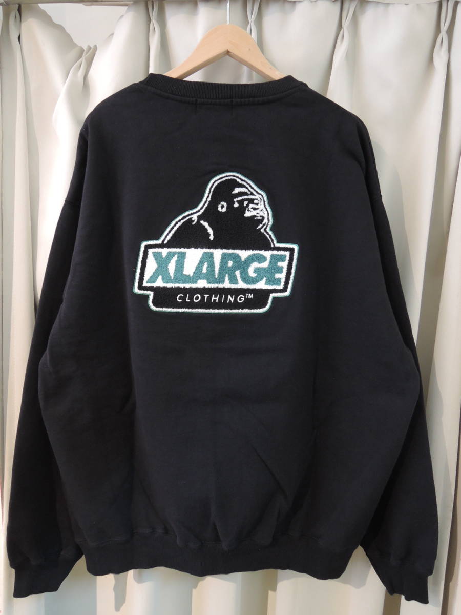 X-LARGE XLARGE エクストララージ CHENILLE SLANTED OG CREWNECK SWEATSHIRT ブラック XL 最新人気商品 値下げしました！_画像1