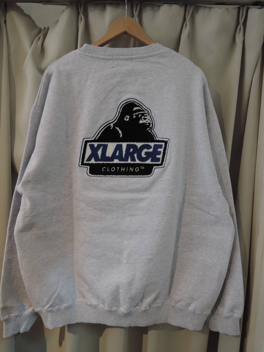 X-LARGE XLARGE エクストララージ CHENILLE SLANTED OG CREWNECK SWEATSHIRT アッシュ（グレー） XL 最新人気商品 値下げしました！_画像1