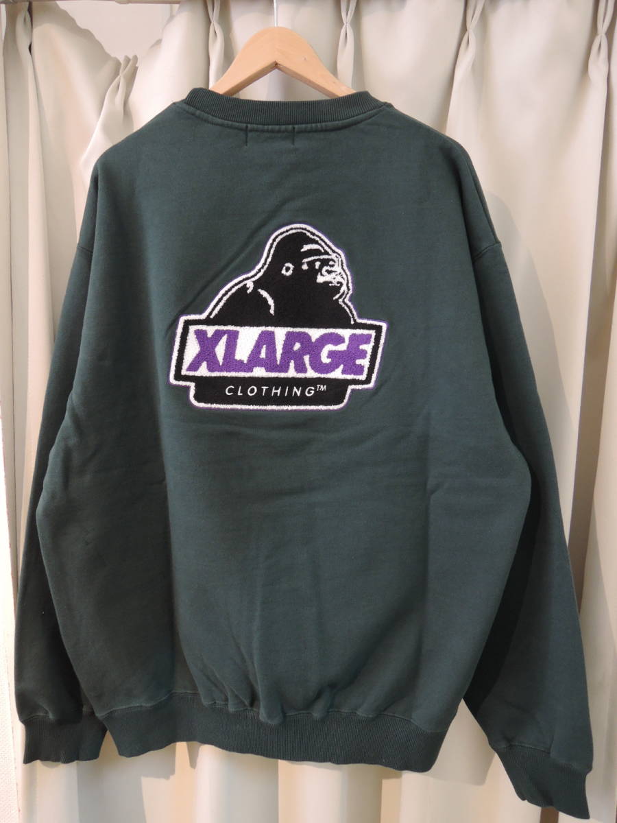 X-LARGE XLARGE XLarge CHENILLE SLANTED OG CREWNECK SWEATSHIRT green L newest popular commodity price cut!