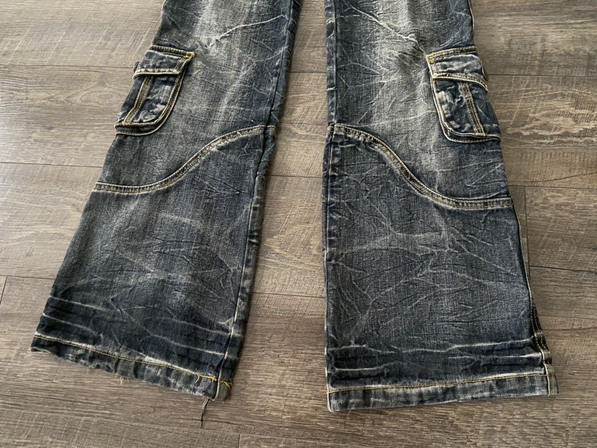 rare 09aw japanese label lowbox multi gimmick flare jeans denim 