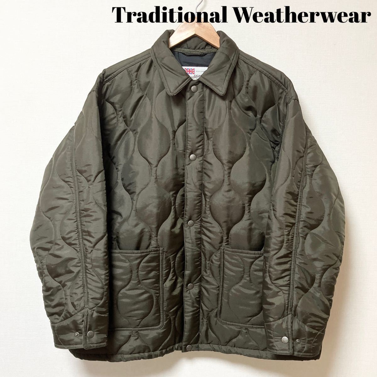 極美品 Traditional Weatherwear トラディショナルウェザーウェア UNIONCOVER 201 ユニオンカバー キルティングジャケット オリーブ_画像1