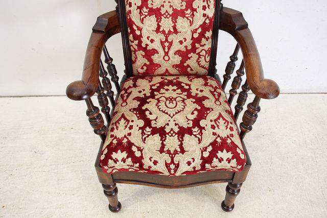 アンティーク家具 シングルソファ sf-6　1860年代 イギリス レイトビクトリアン ウォルナット 英国 アームチェア 椅子 いす イス 店舗什器_画像5