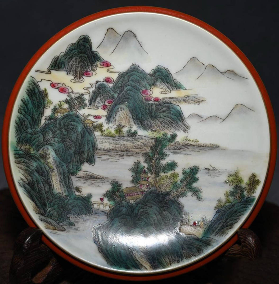 清代 雍正年 御製 琺瑯彩 鍍金 山水紋古磁碗 - mclinteriors.co.zw