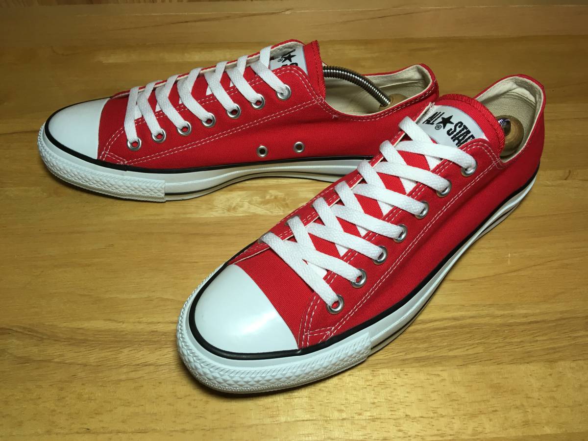 ★CONVERSE コンバース ALL STAR オールスター キャンバス Lo 赤 9.5インチ 28.0cm 未使用品 検 スケートボーディング チャック テイラー_画像1