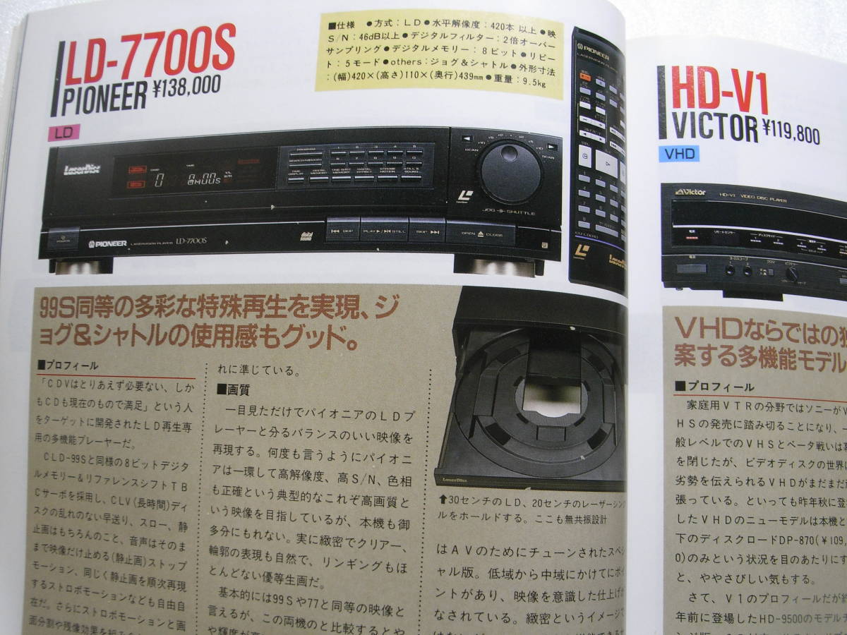 月刊オーディオビデオ 1988年2月号 マランツ CDV-770/デンオン PMA-580D/パイオニア LD-7700S/ヤマハ CDV-1000/ケンウッド KA-V1000Rの画像5