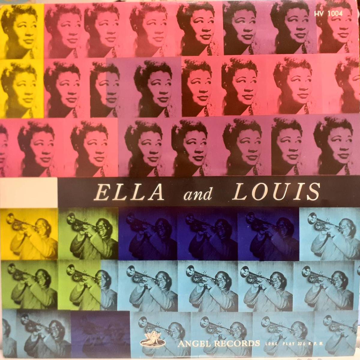 50'sプレス！日本ANGEL(Verve)オリジLP！Ella Fitzgerald & Louis Armstrong / Ella And Louis 1957年 東芝 HV 1004 ジャケ違い！MG V-4003_画像1