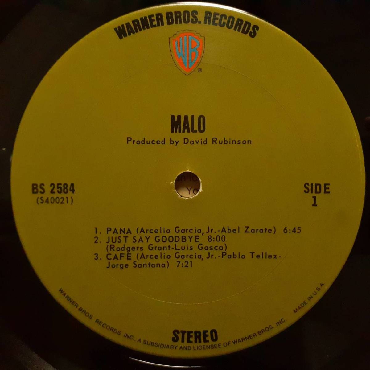 米WARNERオリジLP 初版グリーン・ラベル マト1A！ Malo / Malo (1st Album) 1972年 BS 2584 Nena 収録！Jorge Santana free soul ラテン_画像2