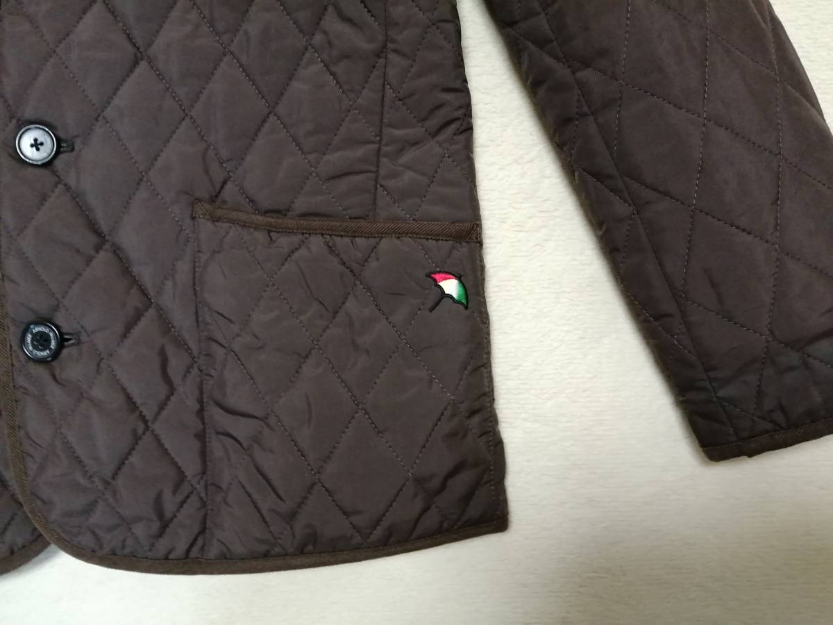 *** Arnold Palmer CLASSIC STYLE Logo embroidery * with a hood . quilting half coat * size (2)M * dark brown!!