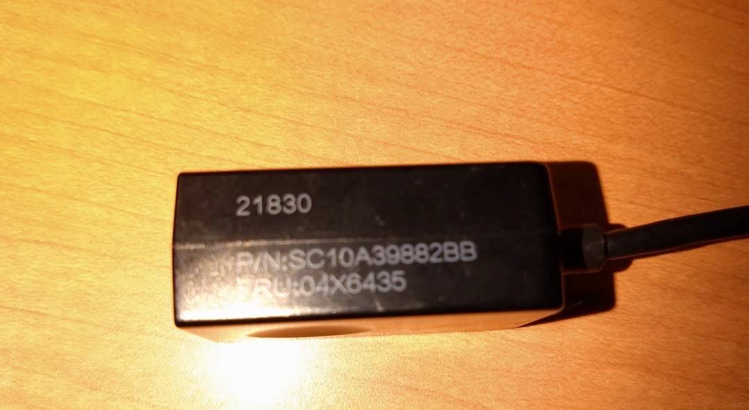 【中古】Lenovo ethernet adapter 型式不明(イーサネットアダプター) イーサネット拡張ケーブル　有線LAN _画像3