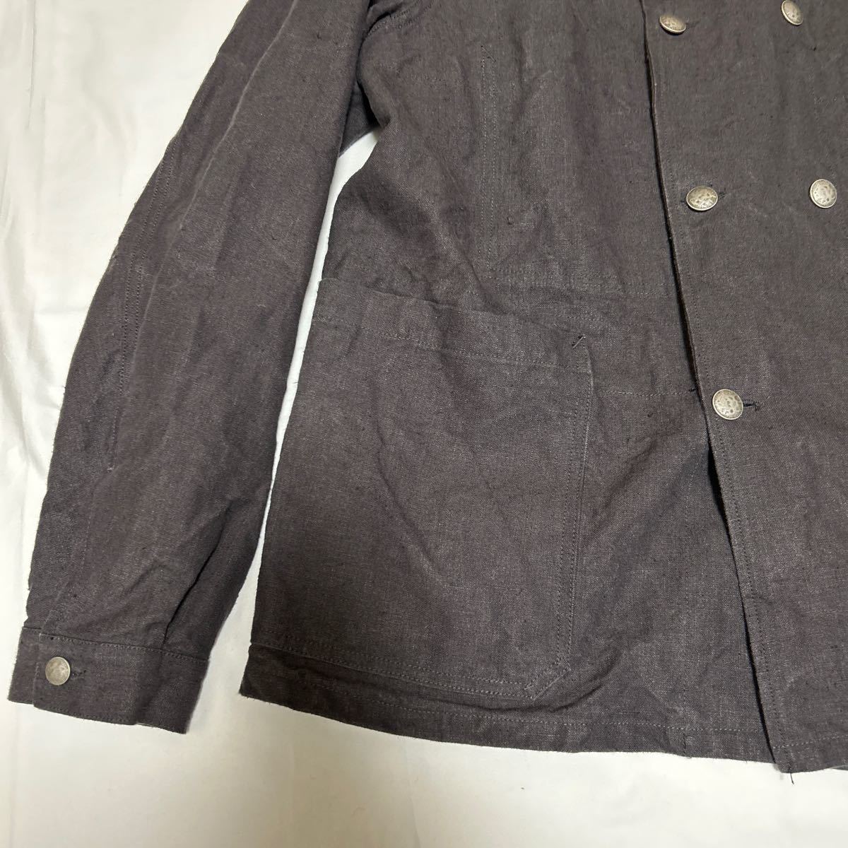 Nigel Cabourn ナイジェルケーボンFRENCH WORK JACKET HEMP CANVAS 48 チャコール ジャケット カメラマン LYBRO MALLORY COAT SHIRT ARMY_画像4