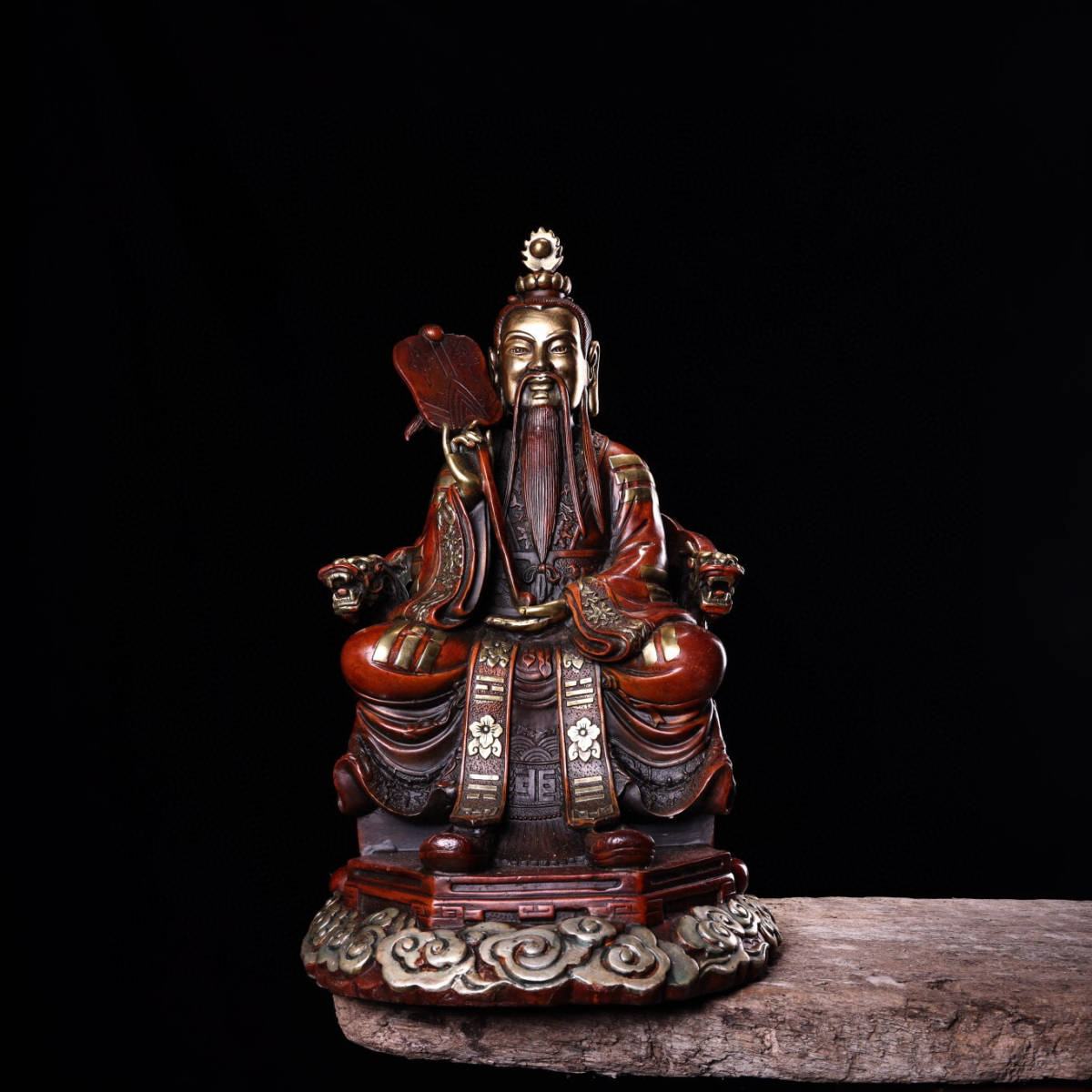 【古寶奇蔵】銅製・塗金・太上老君像・置物・賞物・中国時代美術
