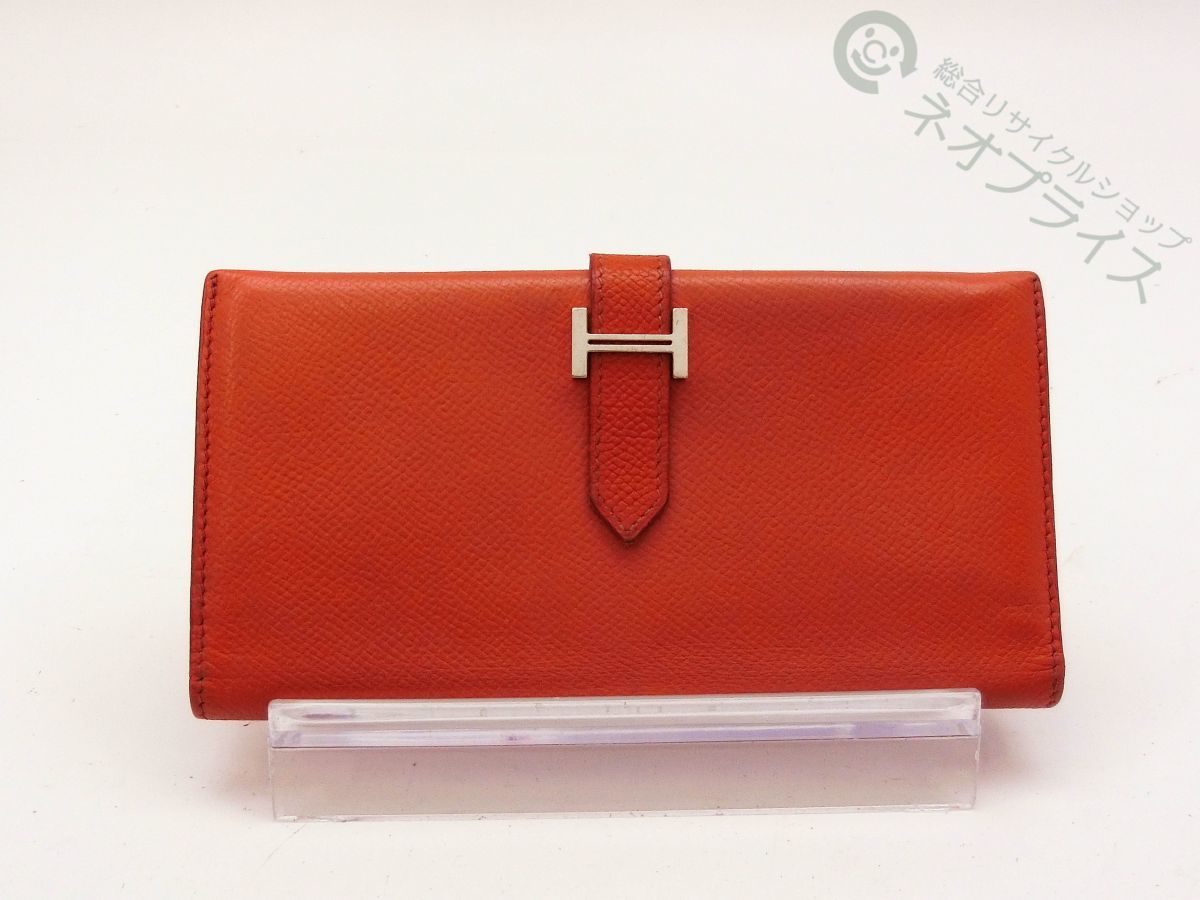 ◆S8831 HERMES エルメス ベアン クラシック □C刻印 二つ折り 長財布_画像1