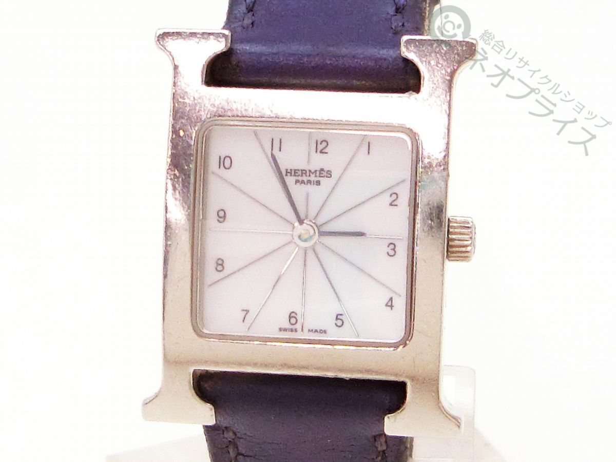 ◆Z4979 HERMES エルメス Hウォッチ HH1.210 クオーツ レディース 腕時計_画像2