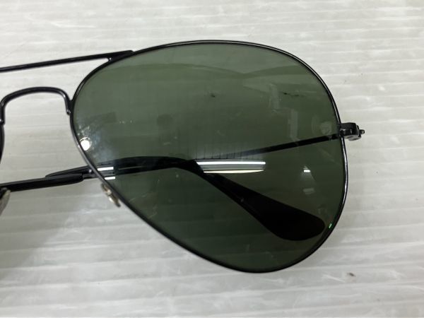 HS484-231110-160【ジャンク】Ray-Ban レイバン サングラス RB3025 AVIATOR LARGE METAL L2823 58□14 ブラック グリーン_画像3