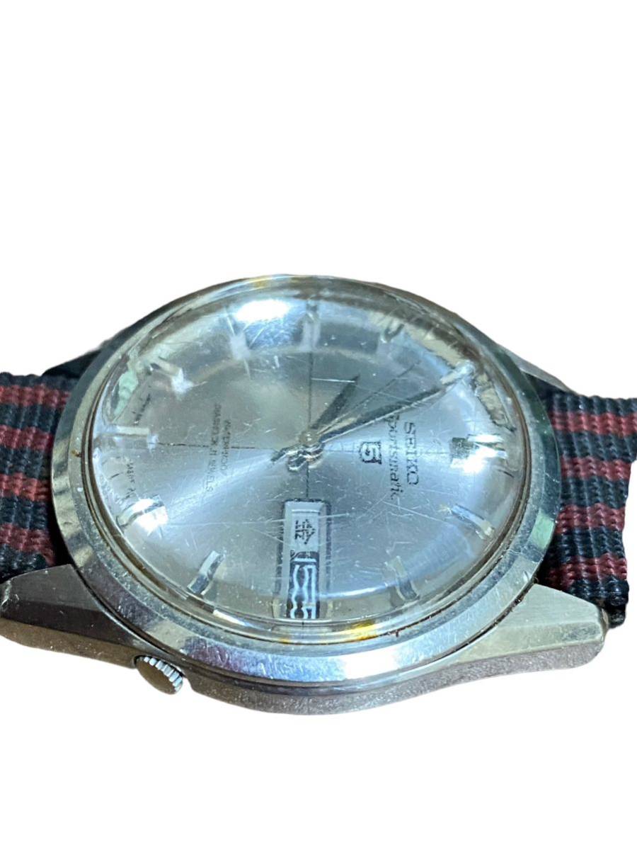 17810 SEIKO Sportmatic 5 DIASHOCK セイコー 6619-8250 21石 自動巻き デイデイト シルバー文字盤 腕時計 ジャンク品 中_画像2