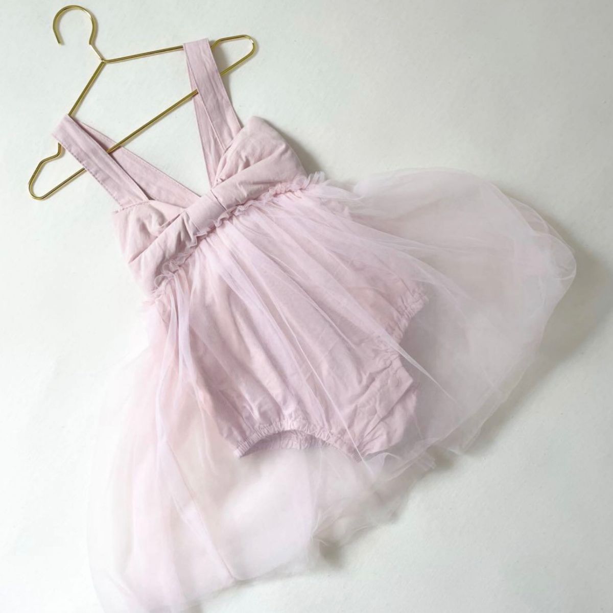 チュールリボンドレス　ベビードレス　シフォンドレス　チュールドレス チュチュ スカート衣装 ピンク