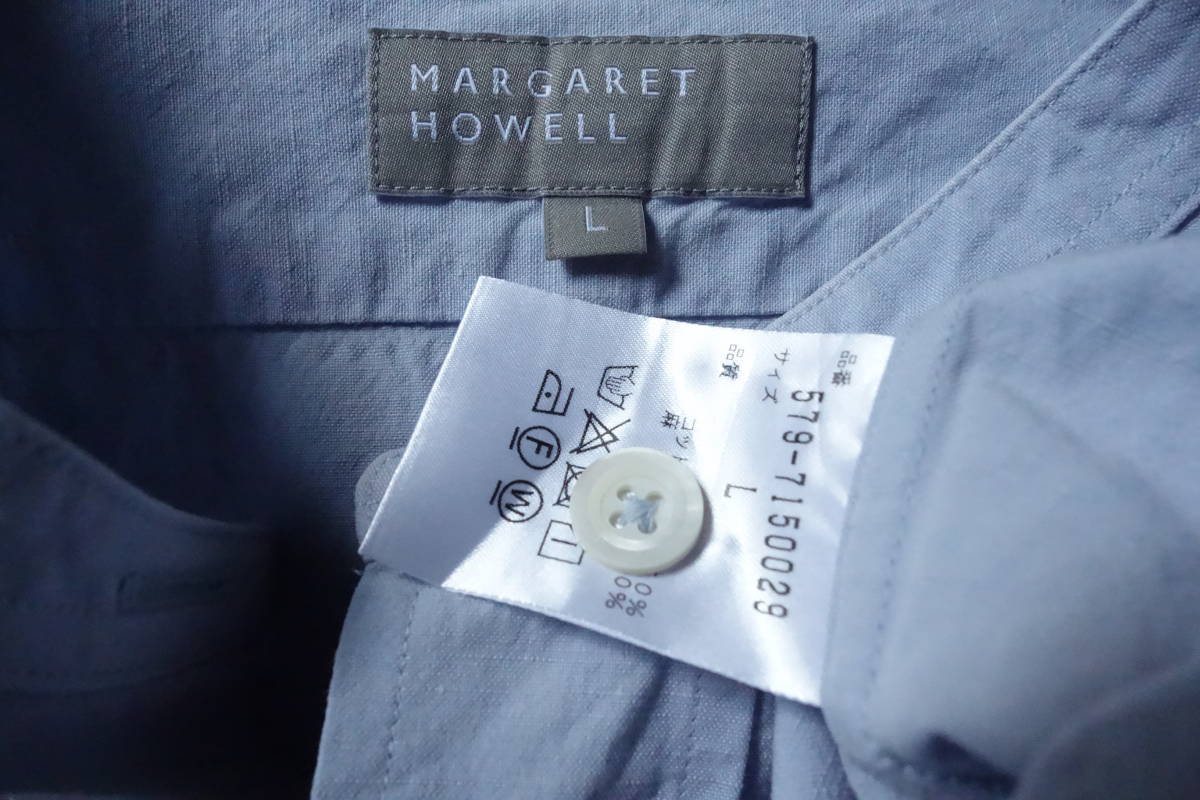 2017 year catalog publication commodity * Margaret Howell cotton linen color less shirt L * made in Japan regular price 25290 jpy 