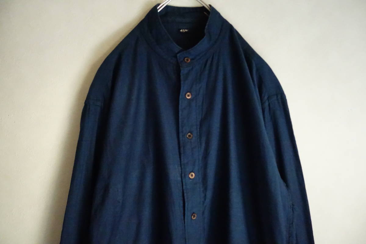 45R インディゴ 藍染 カラーレスシャツ 日本製 サイズ2（L）_画像2