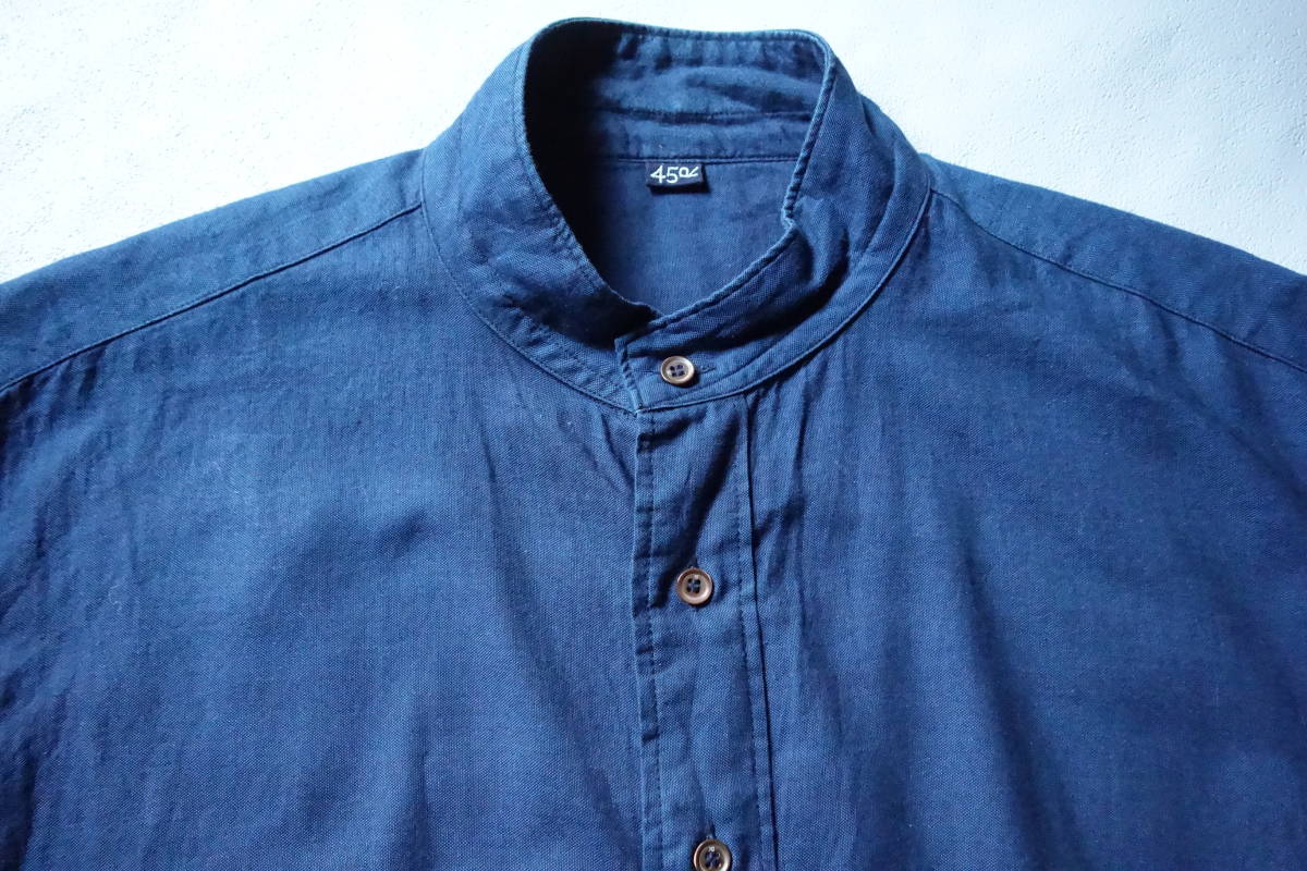 45R インディゴ 藍染 カラーレスシャツ 日本製 サイズ2（L）_画像4