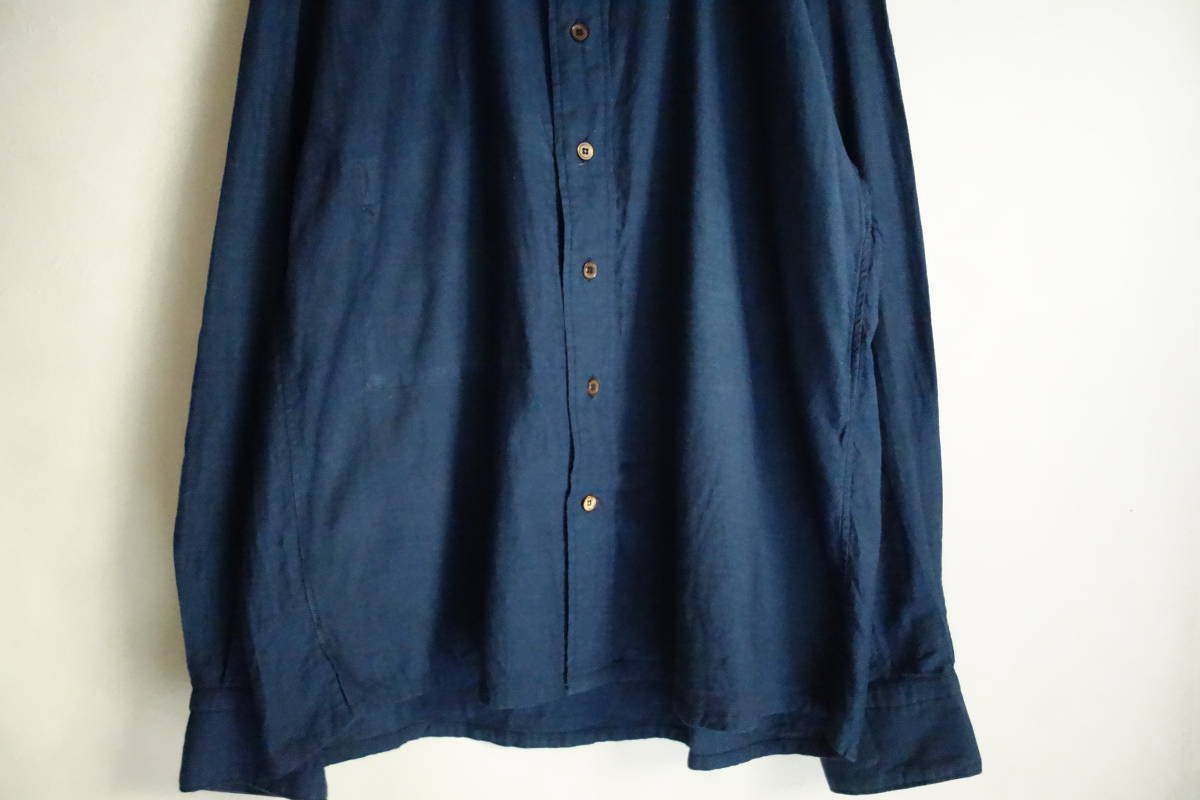 45R インディゴ 藍染 カラーレスシャツ 日本製 サイズ2（L）_画像3