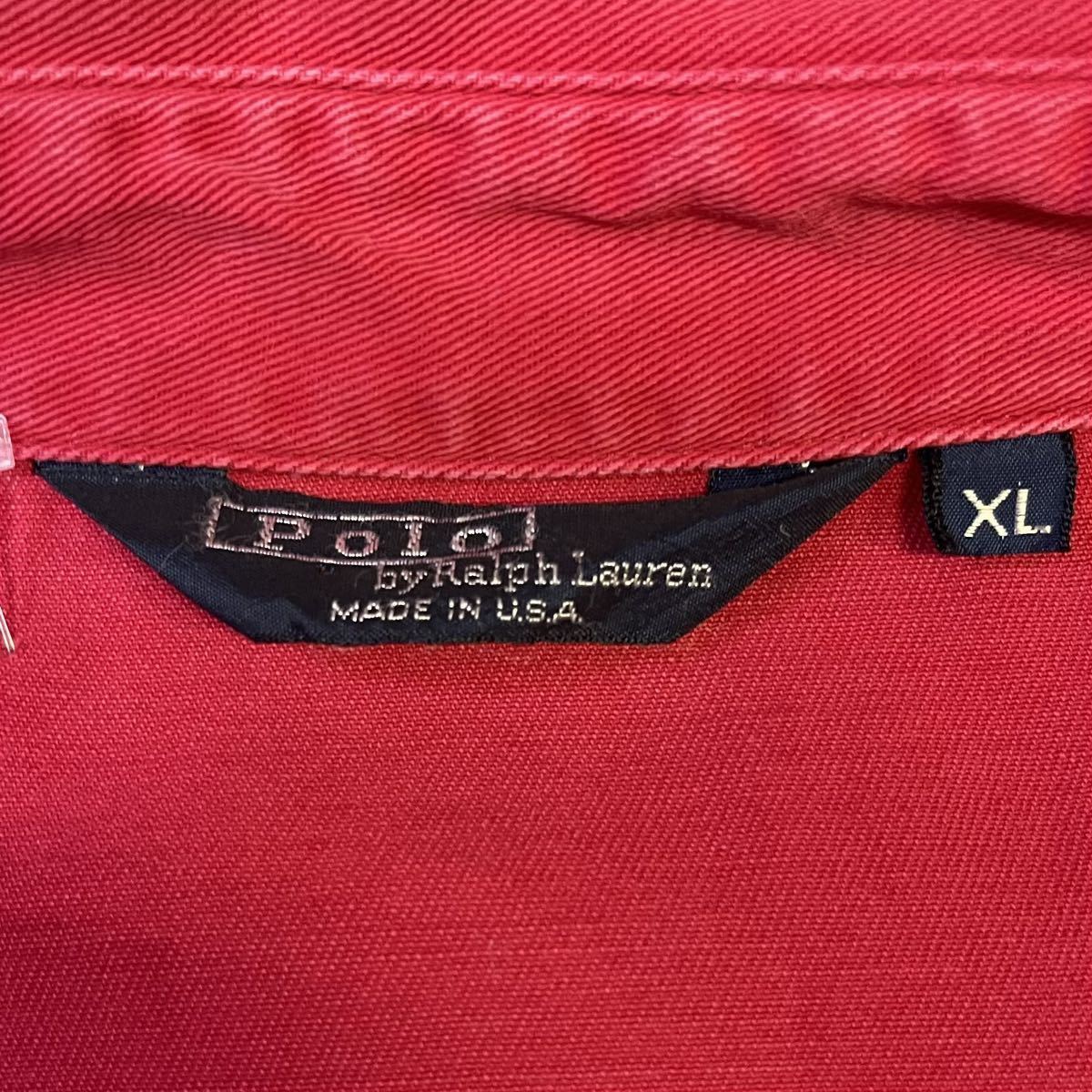 90s USA製 Polo Ralph Lauren スウィングトップ XL レッド チンスト付き ジャケット ワンポイント 刺繍 ロゴ ポニー ポロ ラルフローレン_画像6