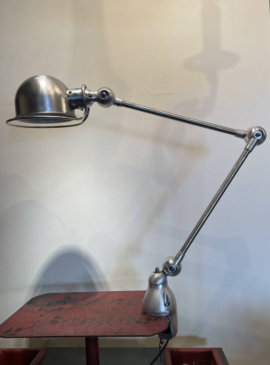 フランス　ヴィンテージ　ジェルデ 2アーム　クランプ　ランプ jielde 2arm lamp/アトリエカフェインテリア店舗什器デスク照明器具_画像2