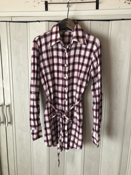 * Cecil McBee / check. wrinkle processing shirt *x