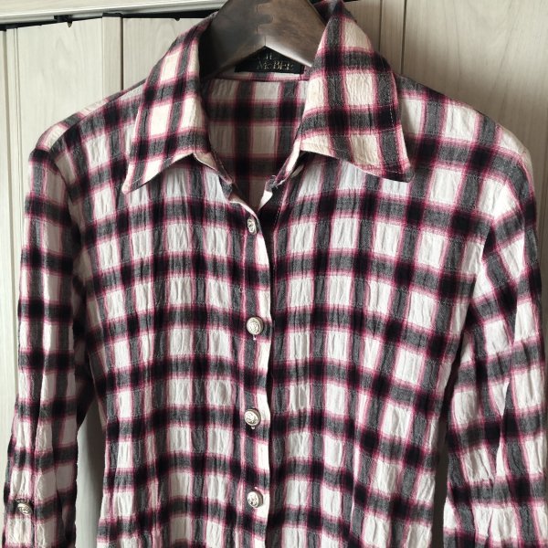 * Cecil McBee / check. wrinkle processing shirt *x