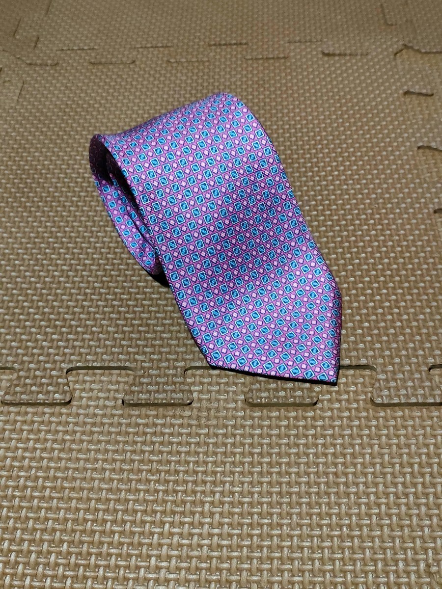 タグ付き 未使用 ブリューワー パープル 小紋 ネクタイ イタリア製 BREUER Purple Pattern Tie 成人式 結婚式 二次会