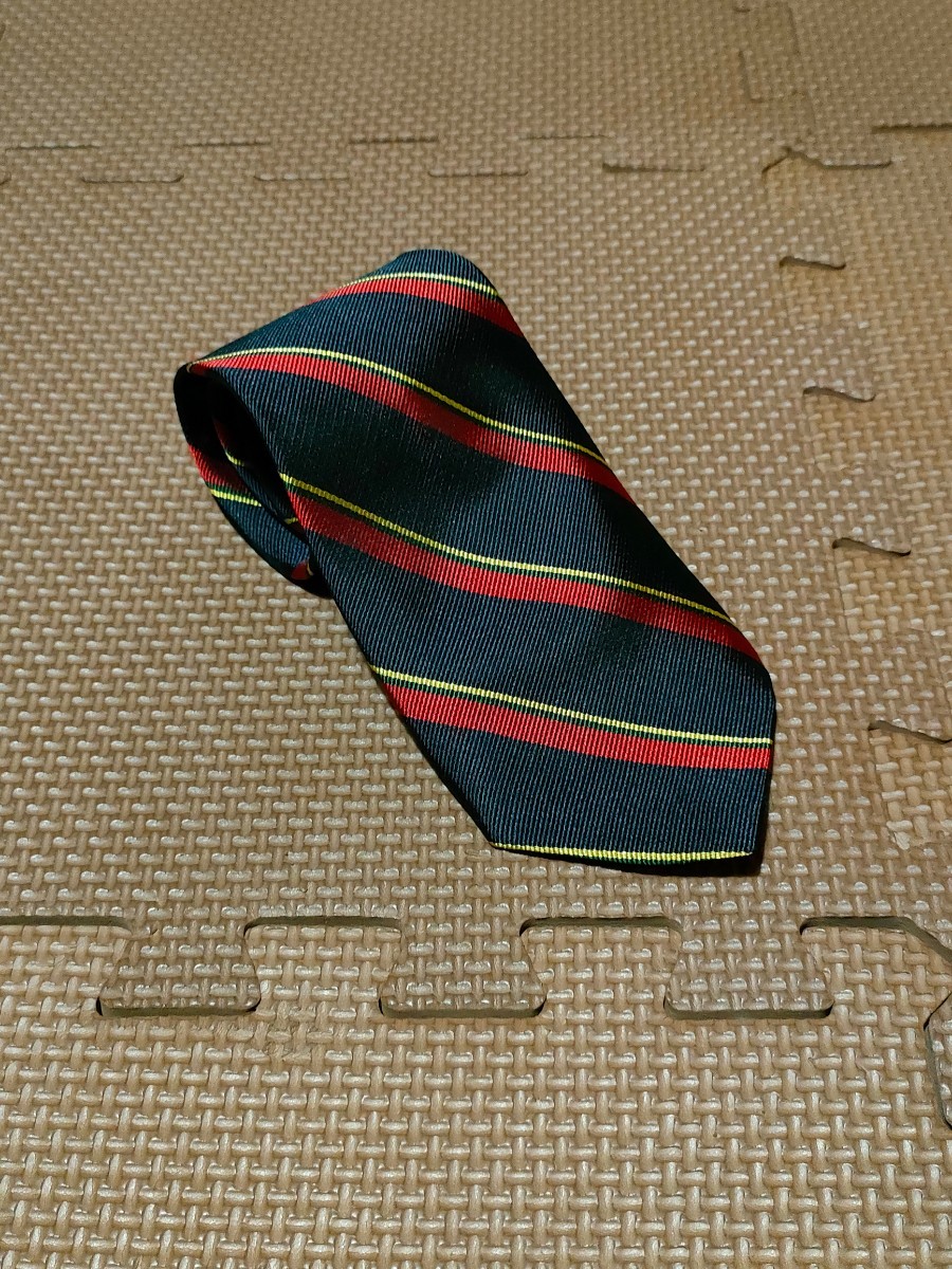 ほぼ未使用 スマートターンアウト ネイビー エンジ ストライプ ネクタイ SMART TURNOUT Navy Dark Red Striped Tie 成人式 結婚式 二次会