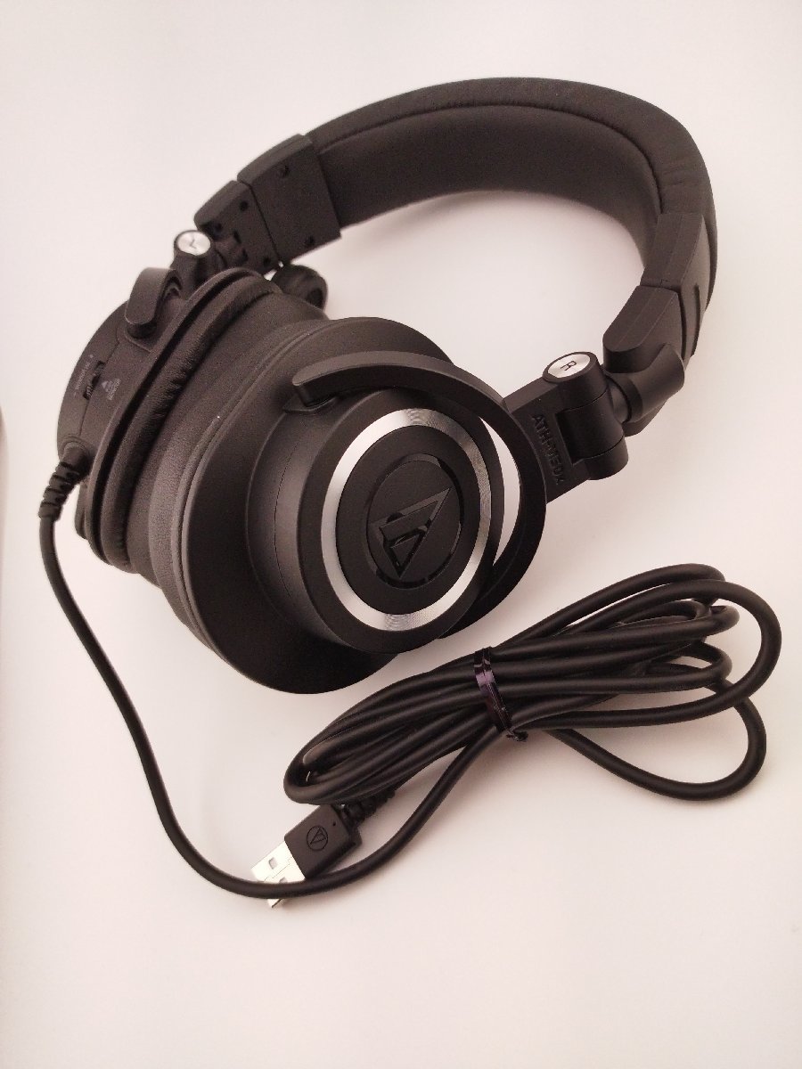 0564# 【訳あり・1円開始】 オーディオテクニカ / audio-technica ヘッドセット ATH-M50xSTS-USB 有線 ゲーム実況 ブラック_参考価格：29,700円