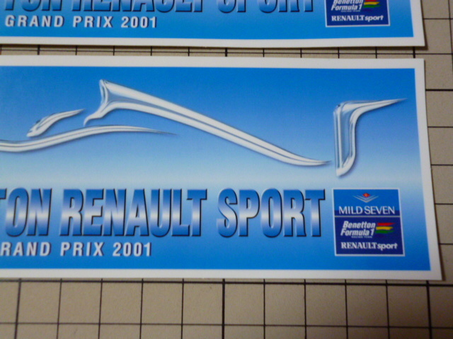 正規品 2001 MILD SEVEN BENETTON RENAULT SPORT ステッカー 2枚 当時物 です(83×22mm) F1 マイルドセブン ベネトン ルノー スポーツ