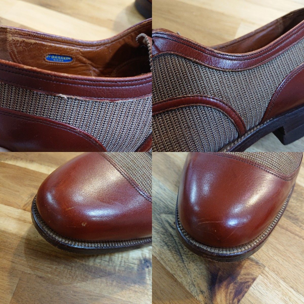 Florsheim フローシャイム コンビ メッシュ 革靴 ビンテージ Florsheim フローシャイム コンビ メッシュ 革靴 ビンテージ