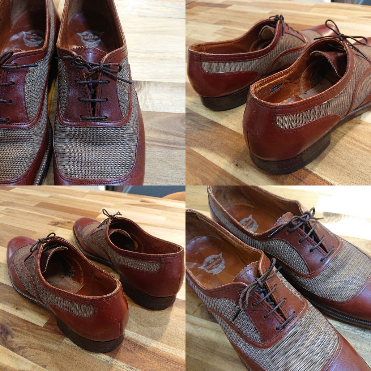 Florsheim フローシャイム コンビ メッシュ 革靴 ビンテージ Florsheim フローシャイム コンビ メッシュ 革靴 ビンテージ