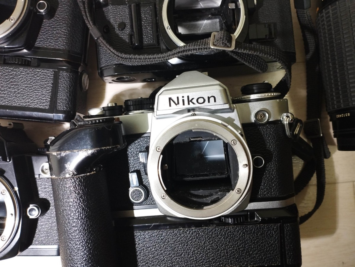 【整理業者委託品】 Nikon FE2 Canon A-1 ftb PENTAX ME NIKON MD-12 フィルムカメラ 6台まとめて ジャンク品 1円スタート 昭和レトロ_画像4