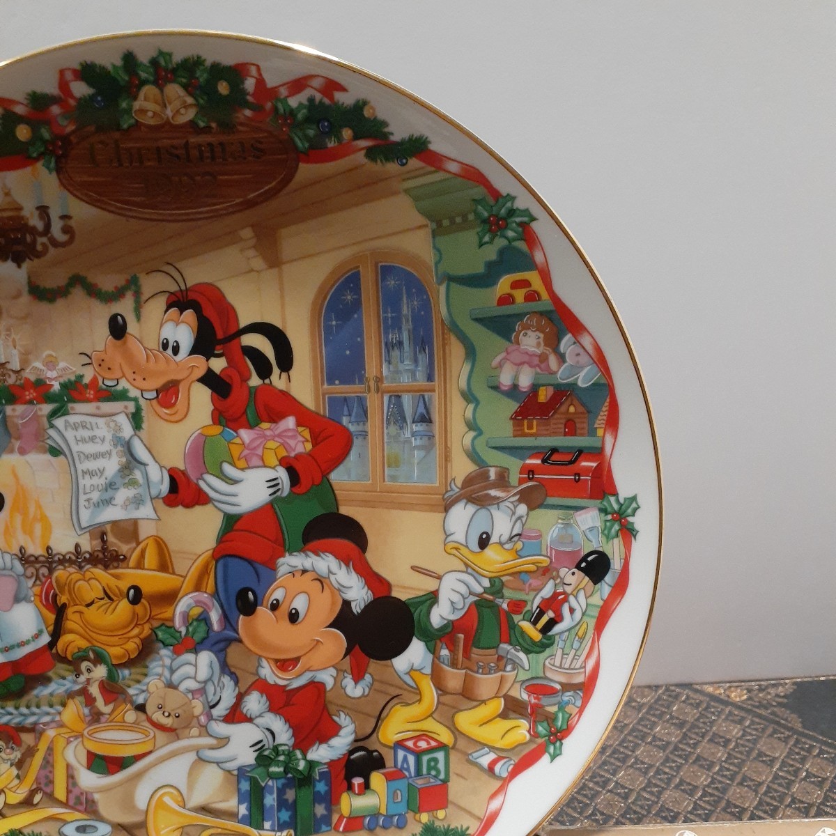 ディズニーランド　絵皿　Christmas1992 飾り皿　TDL　ミッキー　MADE IN JAPAN_画像4