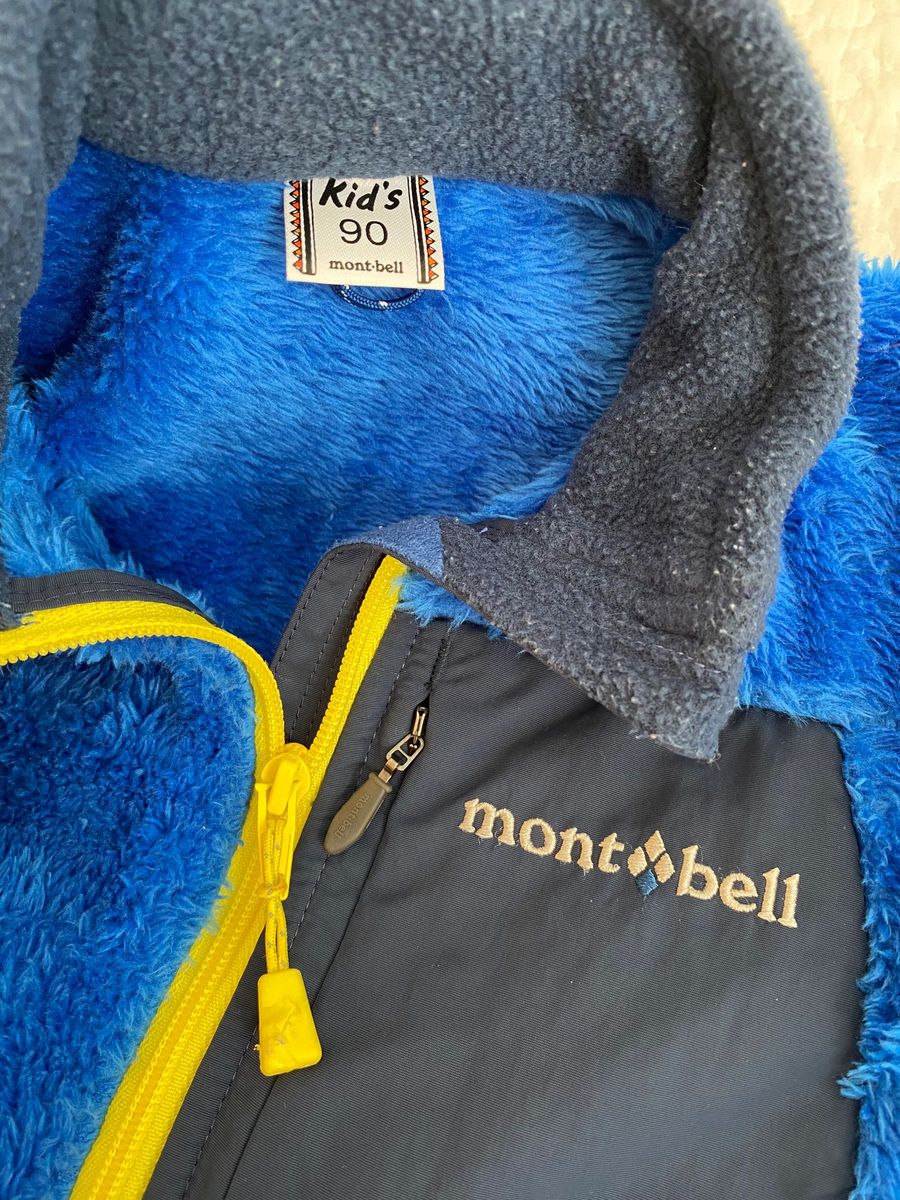 モンベル mont bell フリース ジャケット キッズ フリースジャケット ブルー　難あり