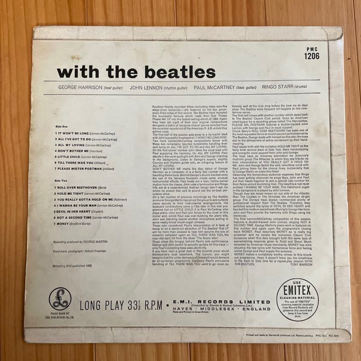 【マト1ラウドカット】UKオリジナルMONO With The Beatles ビートルズ レコード　状態良好_画像3