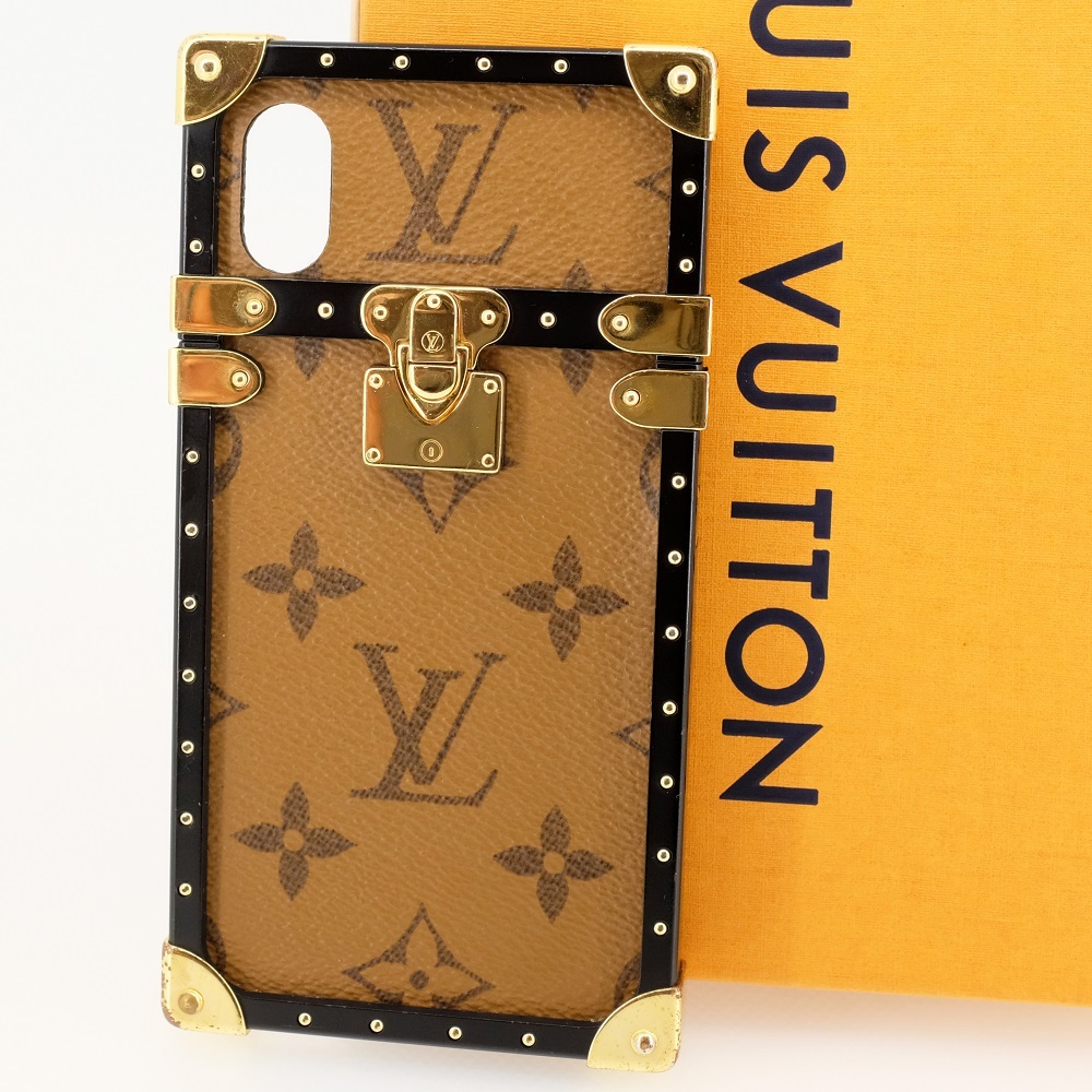 LOUIS VUITTON ルイヴィトン iPhone X XS スマホケース アイトランク モノグラムリバース M62619 携帯ケース_画像1