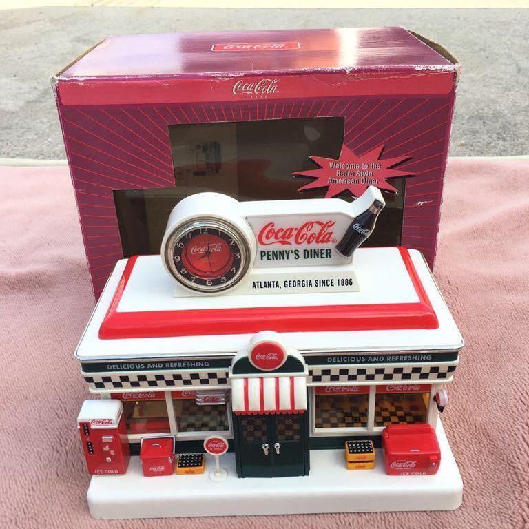 Coca Cola コカコーラ DINER MINIATURE HOUSE 時計 ミニチュア 模型 元