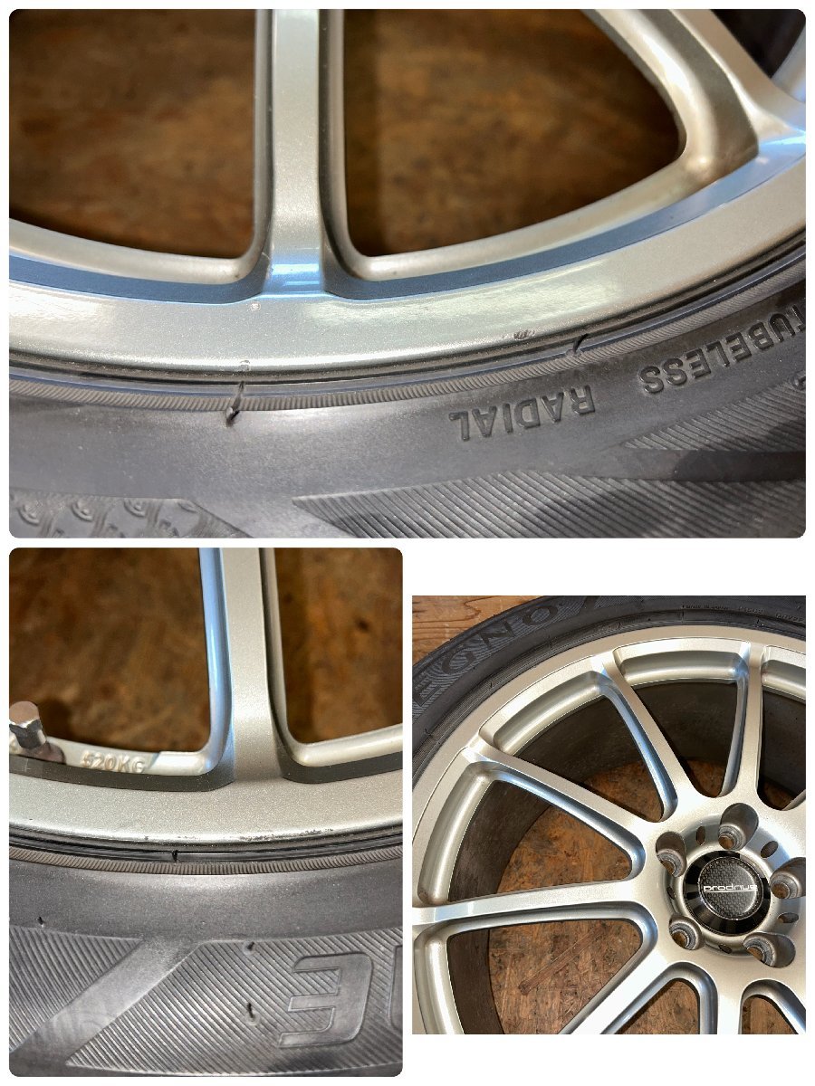 引き取り可　プロドライブ　prodrive　18×7.5J　＋47　PCD100　4本　日本製　中古品_画像3