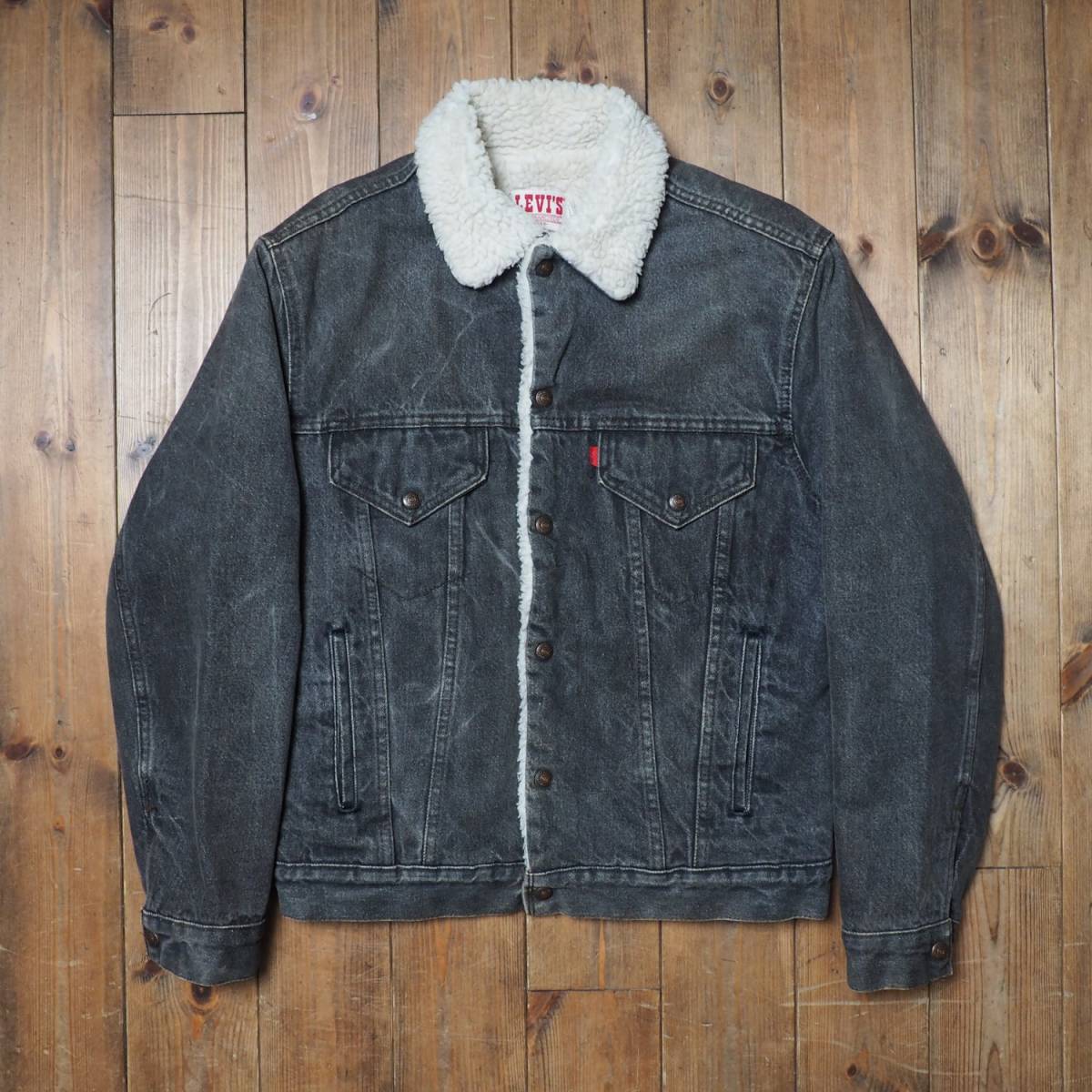 80s Levi's リーバイス ボアジャケット 先染め ブラック usa製