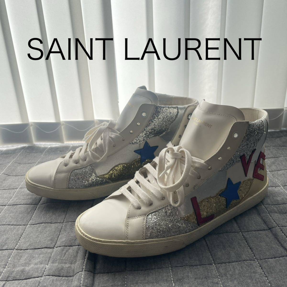 SAINT LAURENT サンローランパリ シグネチャー コート クラシック SL/06 ラブ ハイカット スニーカー 革 レザー_画像1