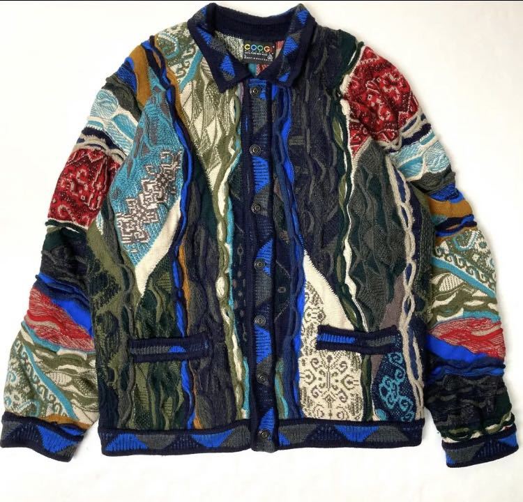 COOGI オーストラリア 3D立体編みケーブルニットカーディガン_画像2