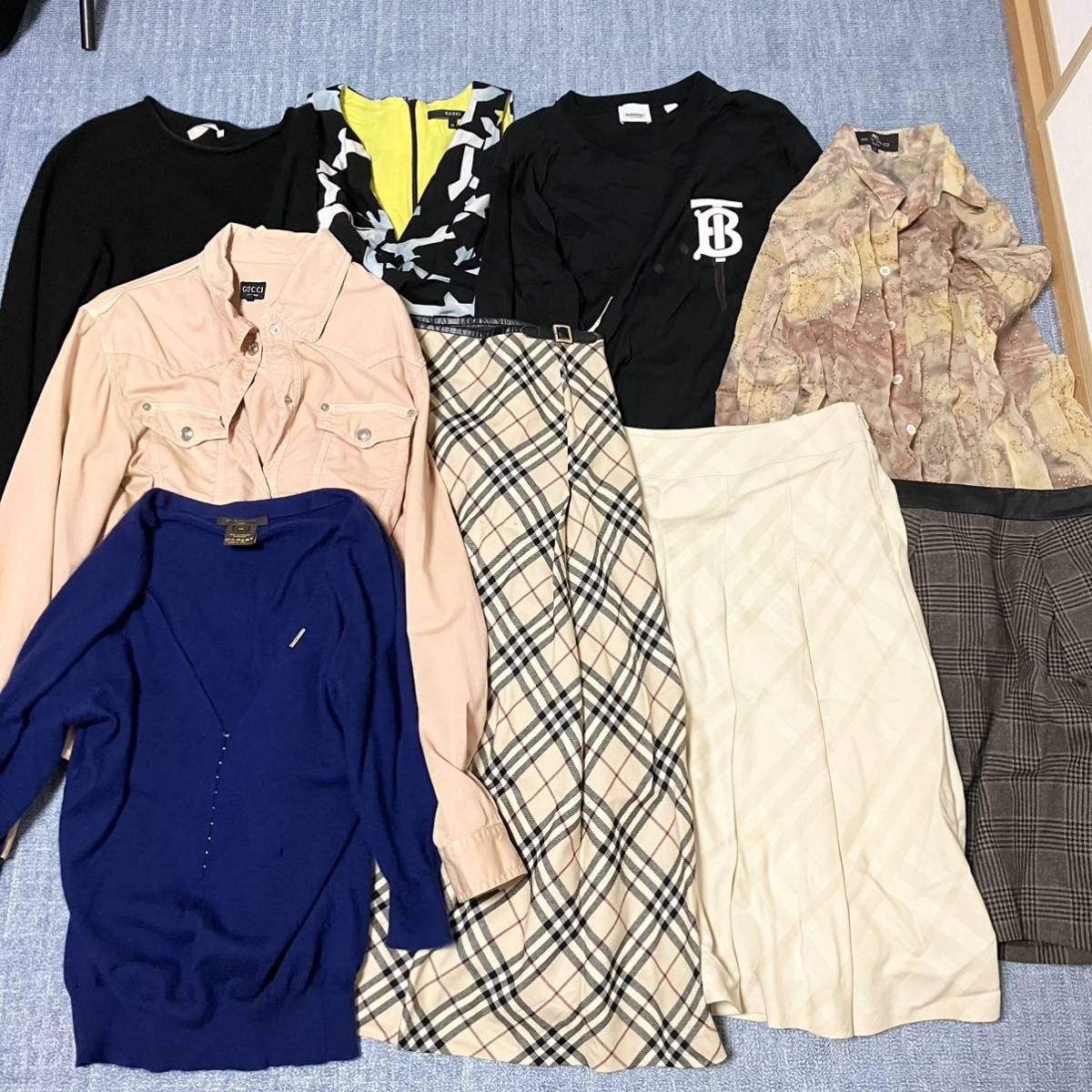 1円 ブランド アパレル まとめ LOUISVUITTON ルイヴィトン GUCCI グッチ BURBERRY バーバリー ROW ザロウ ニット スカート シャツ ジャンク_画像1